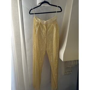 STAUD Luisa Sequined Pants Yellow 4